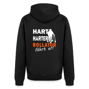 Hart Härter Rollator - Infirmières gériatriques - Maison de retraite - Veste à capuche bio Premium Unisexe - noir - Dos - Nico (187cm)