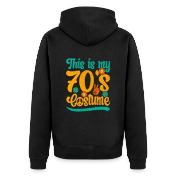 70s Party Outfit Costume 1970s Theme Party - Unisex Premium Organic Zip Hoodie - black - Back - Nico (187cm)
