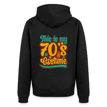 70s Party Outfit Costume 1970s Theme Party - Unisex Premium Organic Zip Hoodie - black - Back - Nico (187cm)