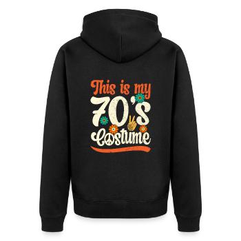 70s Party Outfit Costume 1970s Theme Party - Unisex Premium Organic Zip Hoodie - black - Back - Nico (187cm)