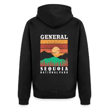 Sequoia Nationalpark Mammutbäume General Nevada So - Unisex Premium Bio Zip Hoodie - Schwarz - Hinten - Nico (187cm)
