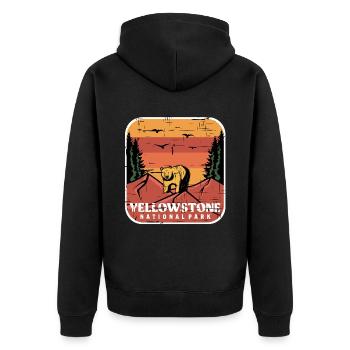 Parc national de Yellowstone Souvenir Grizzly Bear Wyomi - Veste à capuche bio Premium Unisexe - noir - Dos - Nico (187cm)