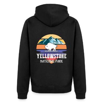 Parc national de Yellowstone Wyoming Buffalo Souvenir W - Veste à capuche bio Premium Unisexe - noir - Dos - Nico (187cm)