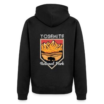 Parc national de Californie Yosemite Souvenir Bergwan - Veste à capuche bio Premium Unisexe - noir - Dos - Nico (187cm)