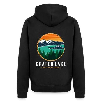 Crater Lake Souvenir National Park Randonnée dans le N - Veste à capuche bio Premium Unisexe - noir - Dos - Nico (187cm)