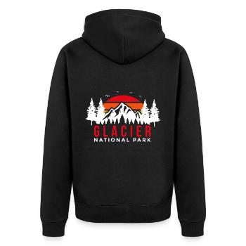 Glacier Montana Grizzly Bear Wilderness National Park - Unisex Premium Organic Zip Hoodie - black - Back - Nico (187cm)