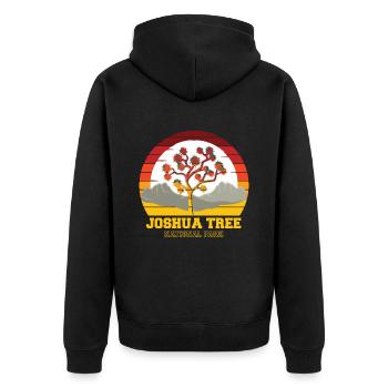 Joshua Tree National Park Souvenir Camping California - Unisex Premium Organic Zip Hoodie - black - Back - Nico (187cm)