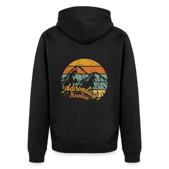 Mountain Retro Camping Adirondack Hiking Nature - Unisex Premium Organic Zip Hoodie - black - Back - Nico (187cm)