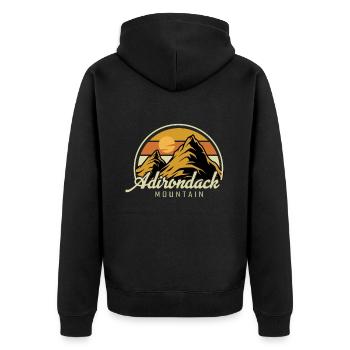 Adirondack Mountain Hiking Souvenir Nature Park - Unisex Premium Organic Zip Hoodie - black - Back - Nico (187cm)