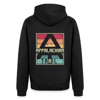 Appalachian Trail Mountains Souvenir Hiking Trail - Unisex Premium Organic Zip Hoodie - black - Back - Nico (187cm)