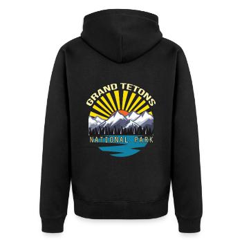 Parc national des montagnes Grand Teton Souvenir Wyoming - Veste à capuche bio Premium Unisexe - noir - Dos - Nico (187cm)