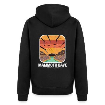 Nationalpark Mammoth Cave Kentucky Souvenir Höhle - Unisex Premium Bio Zip Hoodie - Schwarz - Hinten - Nico (187cm)