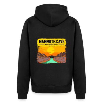 Nationalpark Höhle Mammoth Cave Kentucky Souvenir - Unisex Premium Bio Zip Hoodie - Schwarz - Hinten - Nico (187cm)