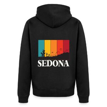 Sedona Desert Arizona National Park Cactus Camping - Veste à capuche bio Premium Unisexe - noir - Dos - Nico (187cm)