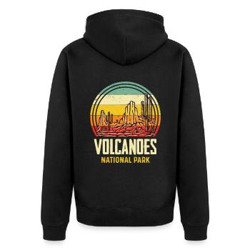 Volcano Island Souvenir Parc national d’Hawaï - Veste à capuche bio Premium Unisexe - noir - Dos - Nico (187cm)