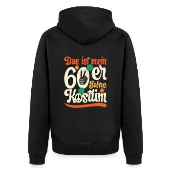 60er Jahre Sechziger Party Outfit Kostüm 1960er - Unisex Premium Bio Zip Hoodie - Schwarz - Hinten - Nico (187cm)