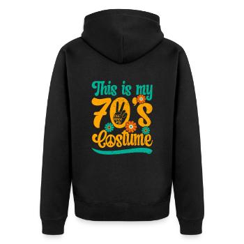 Costume de fête des années 70 seventies 1970 - Veste à capuche bio Premium Unisexe - noir - Dos - Nico (187cm)