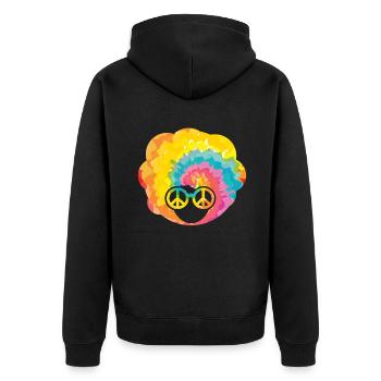 70s Seventies 1970s Party Outfit Peace 60s - Unisex Premium Organic Zip Hoodie - black - Back - Nico (187cm)