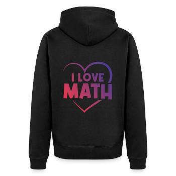 I love math - Unisex Premium Organic Zip Hoodie - black - Back - Nico (187cm)