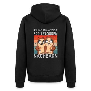 Spritztour zum Nachbarn - Cocktail - Mädelsabend - Unisex Premium Bio Zip Hoodie - Schwarz - Hinten - Nico (187cm)