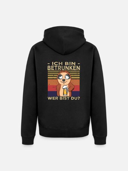 Biertrinker - Männerabend - Saufen - Unisex Premium Bio Zip Hoodie - Schwarz