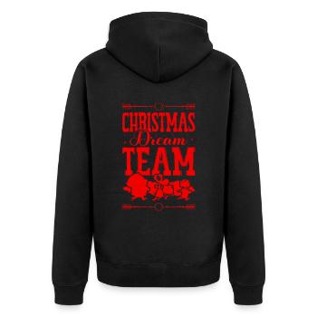 Christmas Dream team - Unisex Premium Organic Zip Hoodie - black - Back - Nico (187cm)
