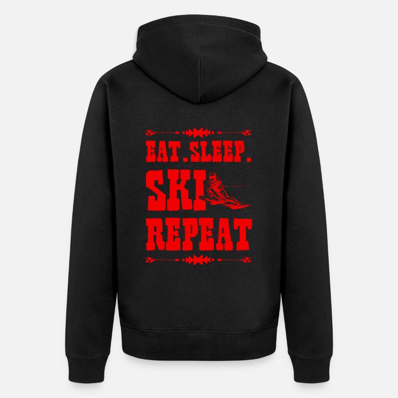 Manger Sleep Ski Répéter - Veste à capuche bio Premium Unisexe - noir