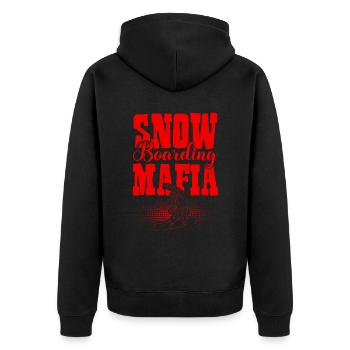 Snowboarding Mafia - Unisex Premium Bio Zip Hoodie - Schwarz - Hinten - Nico (187cm)