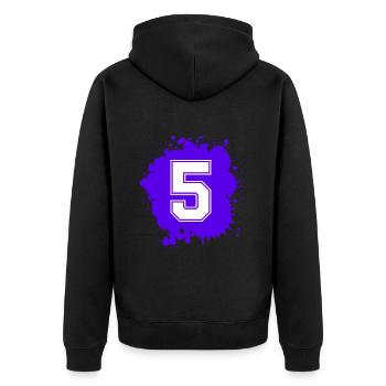 5 Number of blobs - Unisex Premium Organic Zip Hoodie - black - Back - Nico (187cm)