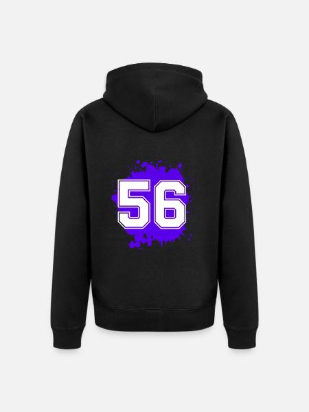 56 Zahl Klecks - Unisex Premium Bio Zip Hoodie - Schwarz
