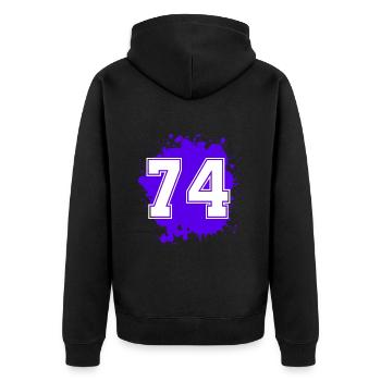 74 Nombre d’objets blob - Veste à capuche bio Premium Unisexe - noir - Dos - Nico (187cm)