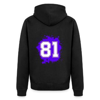 81 Number of blobs - Unisex Premium Organic Zip Hoodie - black - Back - Nico (187cm)