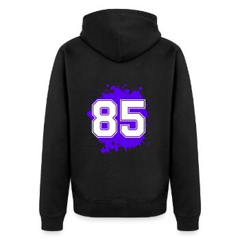 85 Number of blobs - Unisex Premium Organic Zip Hoodie - black - Back - Nico (187cm)