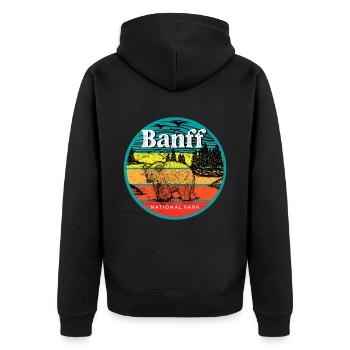 Banff Grizzly Bear National Park Alberta Camping Moun - Unisex Premium Organic Zip Hoodie - black - Back - Nico (187cm)