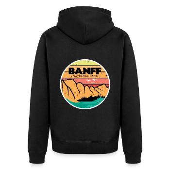 Canada Alberta Mountains National Park Banff Campin - Unisex Premium Organic Zip Hoodie - black - Back - Nico (187cm)