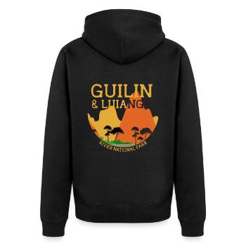 Guilin Lijiang River National Park China Li River - Unisex Premium Organic Zip Hoodie - black - Back - Nico (187cm)