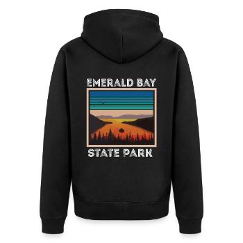 California State Park Lake Tahoe Emerald Bay Neva - Unisex Premium Organic Zip Hoodie - black - Back - Nico (187cm)