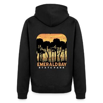 California State Park Camping Emerald Bay Nevada N - Unisex Premium Organic Zip Hoodie - black - Back - Nico (187cm)