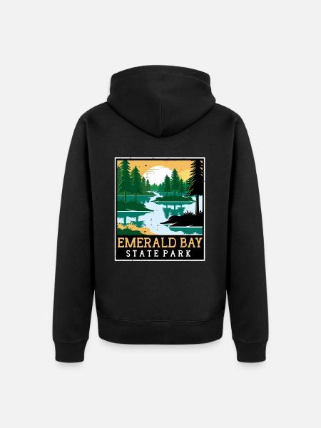 State Park Nevada Emerald Bay California Camping - Unisex Premium Organic Zip Hoodie - black