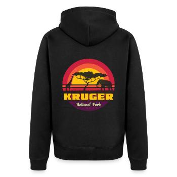 Kruger National Park Africa Safari Elephant Giraffe - Unisex Premium Organic Zip Hoodie - black - Back - Nico (187cm)