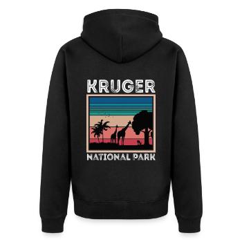 Parc national de la Girafe Afrique Kruger Safari Big Fiv - Veste à capuche bio Premium Unisexe - noir - Dos - Nico (187cm)