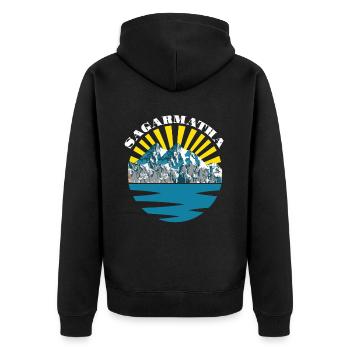 Parc national de l’Everest Sagarmatha au Tibet Népal - Veste à capuche bio Premium Unisexe - noir - Dos - Nico (187cm)