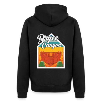 Bryce Canyon Utah Rock Formation Wall - Unisex Premium Organic Zip Hoodie - black - Back - Nico (187cm)