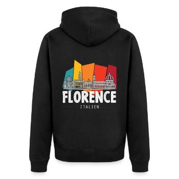 Italie Florence Toscane Skyline Rétro Italien - Veste à capuche bio Premium Unisexe - noir - Dos - Nico (187cm)