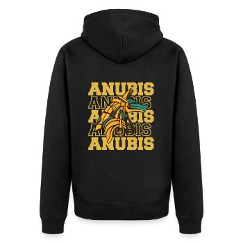 Anubis Altes Ägypten Gott des toten Pharaos Ägypto - Unisex Premium Bio Zip Hoodie - Schwarz - Hinten - Nico (187cm)