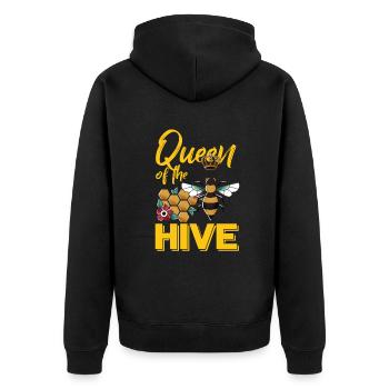 Queen Bee Beekeeper Honey Bee Beekeeping Bienenliebh - Unisex Premium Organic Zip Hoodie - black - Back - Nico (187cm)