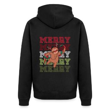 Joyeux Noël Joyeux Paresseux Sapin de Noël - Veste à capuche bio Premium Unisexe - noir - Dos - Nico (187cm)