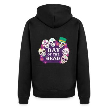 Jour des morts Sugar Skull Fête mexicaine - Veste à capuche bio Premium Unisexe - noir - Dos - Nico (187cm)