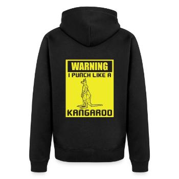 Kangaroo Punch Australia Marsupials Funny Kän - Unisex Premium Organic Zip Hoodie - black - Back - Nico (187cm)
