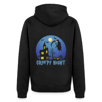 Sensenmann Gruseliger Nachtengel des Todes Hallowe - Unisex Premium Bio Zip Hoodie - Schwarz - Hinten - Nico (187cm)